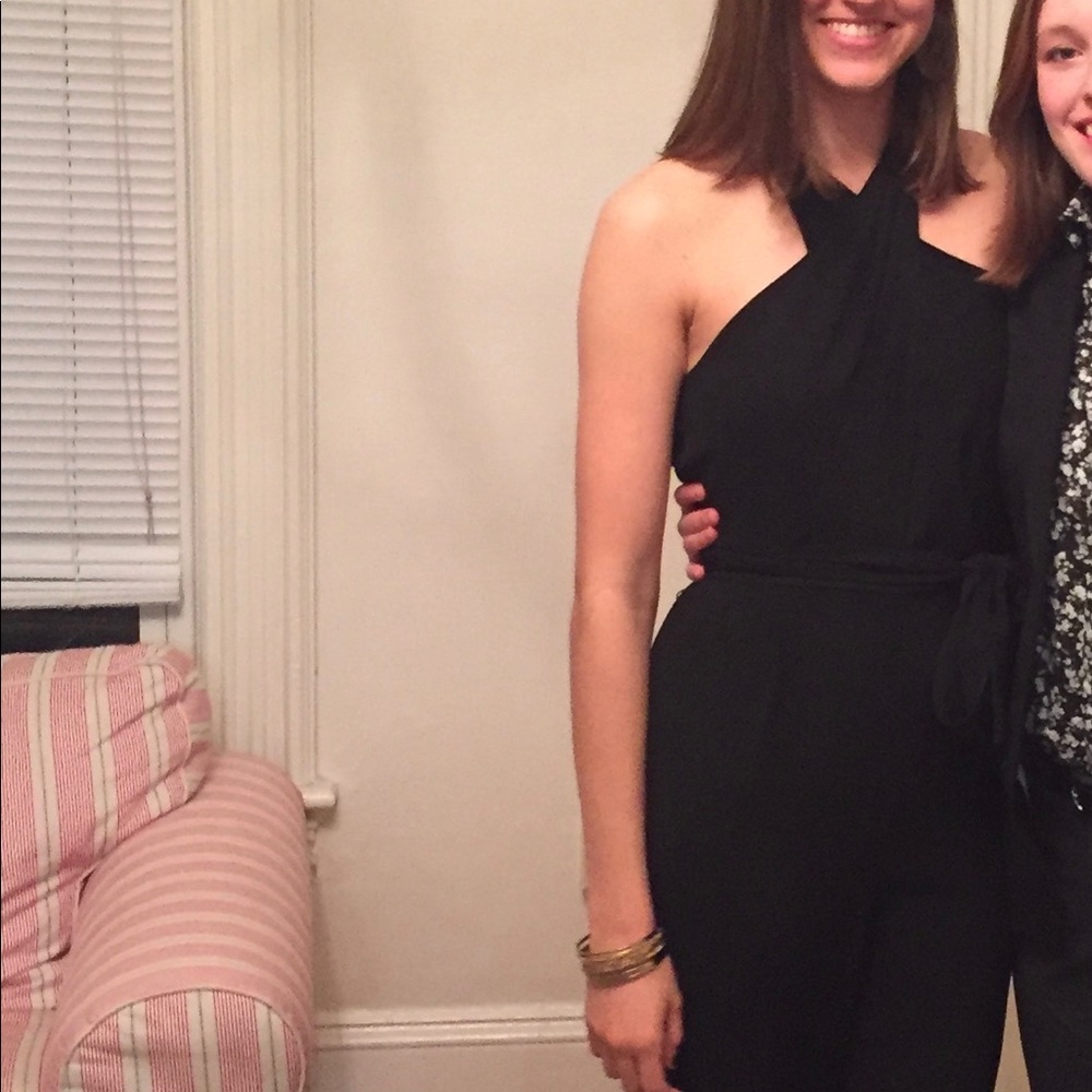 Black Jumpsuit with tie at waist